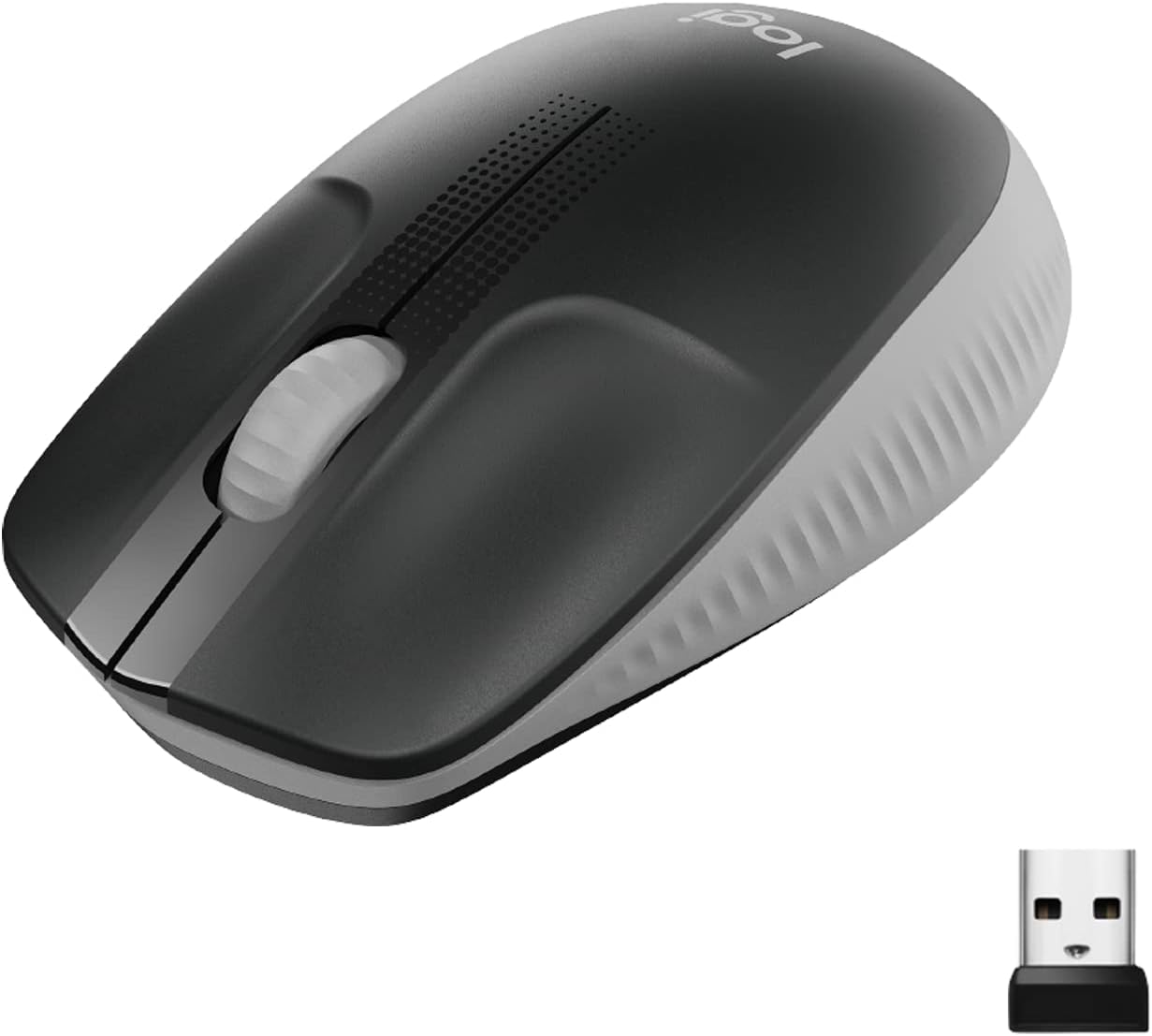 51fqGvNaT3L._AC_SL1500_.jpg Logitech Wireless Mouse Full Size M191 – Mid Grey - Image 1