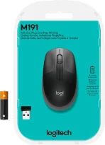 Logitech - M190 Wireless Optical Ambidextrous Mouse - Charcoal - Image 2