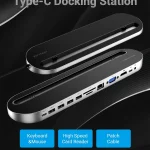 Vention USB C Multi-function 12 in 1  Docking Station, USB-C to DP/HDMI/VGA/USB-C Gen 1/USB 3.0x2/USB 2.0/RJ45/SD/TF/TRRS 3.5mm/PD 0.25m Gray Metal Type