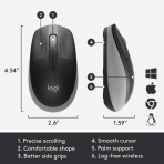 Logitech Wireless Mouse Full Size M191 – Mid Grey - Image 2
