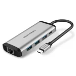 Vention USB-C MULTI-FUNCTIONAL 5 in 1 DOCKING STATION  Type C to USB 3.0(3 ports), Gigabit Ethernet, PD Docking Station