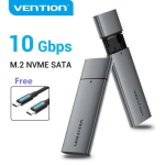 Vention M.2 NGFF SSD Enclosure (USB 3.1 Gen 2-C) Gray Aluminum Alloy Type